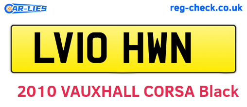 LV10HWN are the vehicle registration plates.
