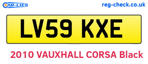 LV59KXE are the vehicle registration plates.