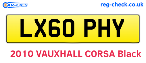 LX60PHY are the vehicle registration plates.