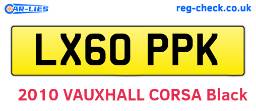 LX60PPK are the vehicle registration plates.