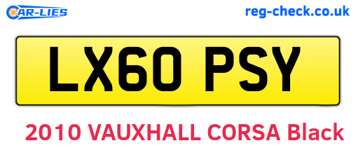 LX60PSY are the vehicle registration plates.
