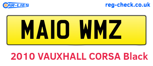 MA10WMZ are the vehicle registration plates.