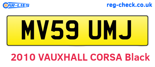 MV59UMJ are the vehicle registration plates.