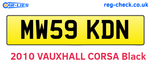 MW59KDN are the vehicle registration plates.
