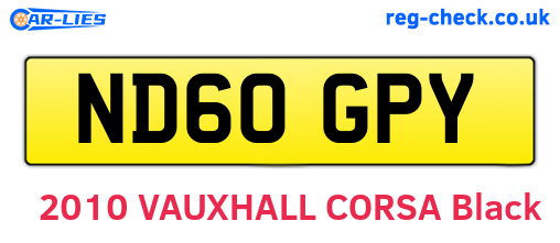 ND60GPY are the vehicle registration plates.