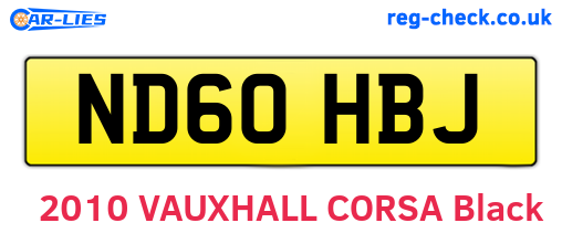 ND60HBJ are the vehicle registration plates.