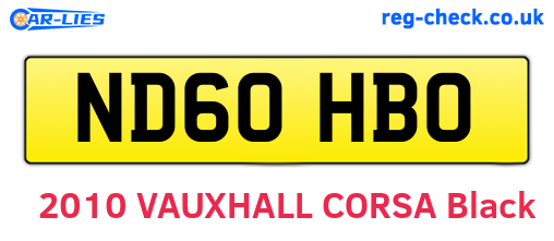 ND60HBO are the vehicle registration plates.