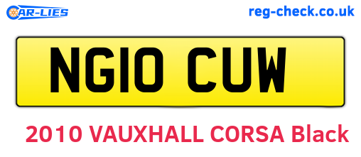 NG10CUW are the vehicle registration plates.
