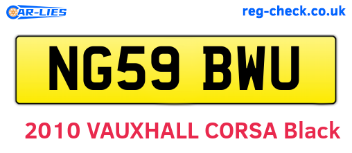 NG59BWU are the vehicle registration plates.