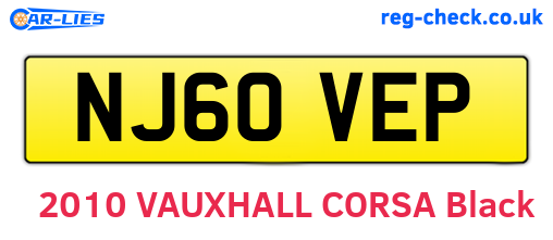 NJ60VEP are the vehicle registration plates.