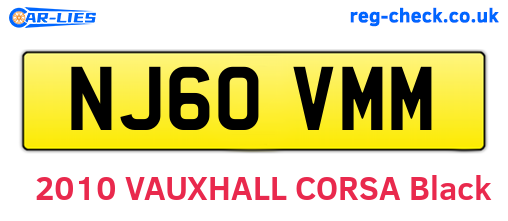 NJ60VMM are the vehicle registration plates.