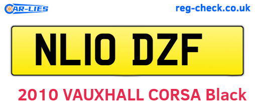 NL10DZF are the vehicle registration plates.