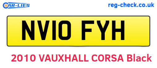 NV10FYH are the vehicle registration plates.