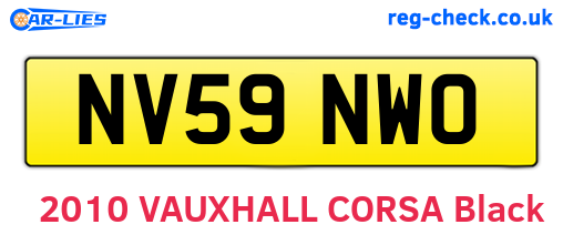 NV59NWO are the vehicle registration plates.