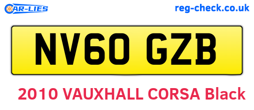 NV60GZB are the vehicle registration plates.