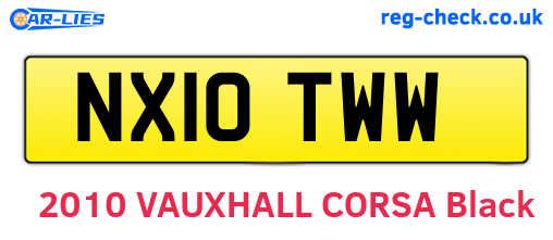 NX10TWW are the vehicle registration plates.
