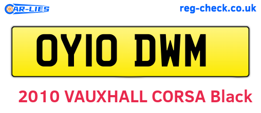 OY10DWM are the vehicle registration plates.