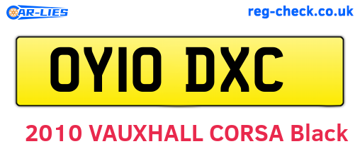 OY10DXC are the vehicle registration plates.