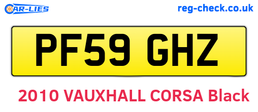 PF59GHZ are the vehicle registration plates.