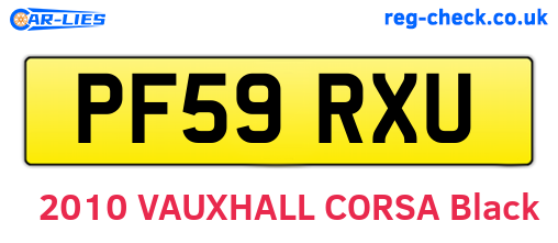 PF59RXU are the vehicle registration plates.