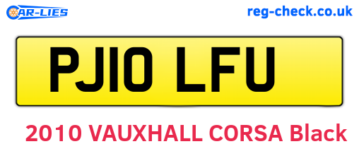 PJ10LFU are the vehicle registration plates.