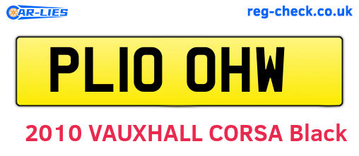 PL10OHW are the vehicle registration plates.