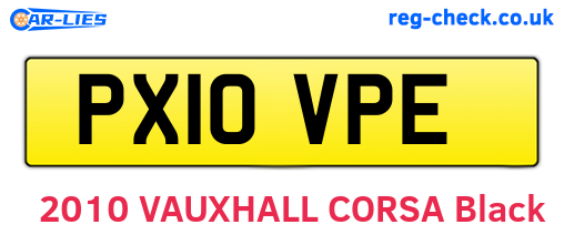 PX10VPE are the vehicle registration plates.