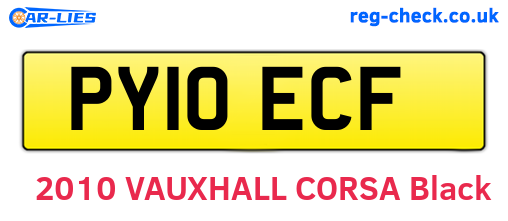 PY10ECF are the vehicle registration plates.