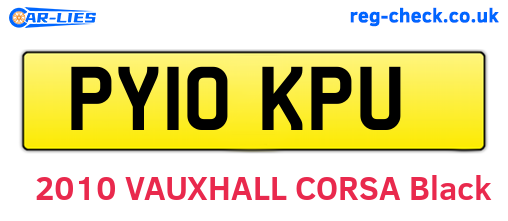 PY10KPU are the vehicle registration plates.