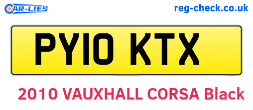 PY10KTX are the vehicle registration plates.