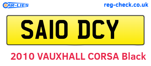 SA10DCY are the vehicle registration plates.
