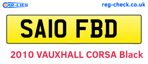 SA10FBD are the vehicle registration plates.