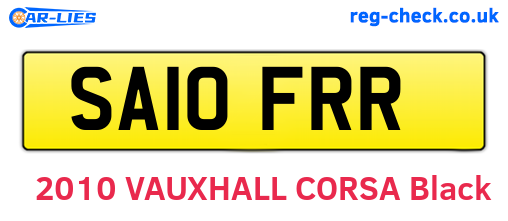 SA10FRR are the vehicle registration plates.