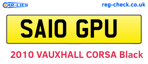 SA10GPU are the vehicle registration plates.