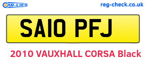 SA10PFJ are the vehicle registration plates.
