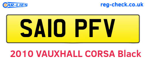 SA10PFV are the vehicle registration plates.