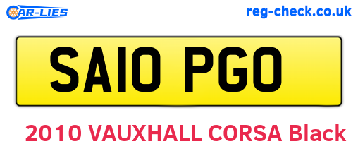 SA10PGO are the vehicle registration plates.
