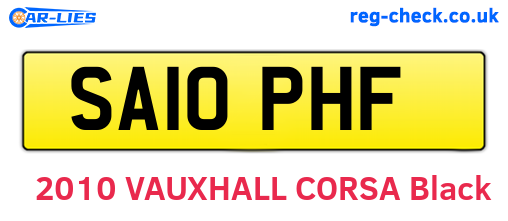 SA10PHF are the vehicle registration plates.