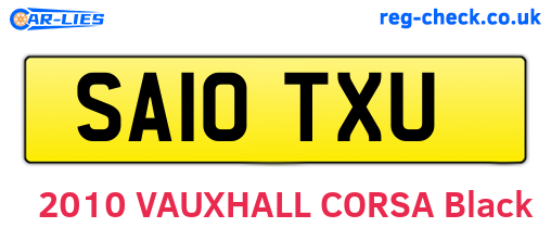 SA10TXU are the vehicle registration plates.