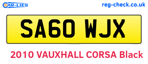 SA60WJX are the vehicle registration plates.