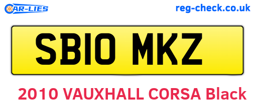 SB10MKZ are the vehicle registration plates.
