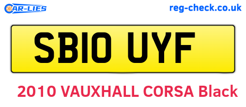 SB10UYF are the vehicle registration plates.