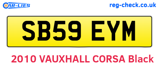 SB59EYM are the vehicle registration plates.