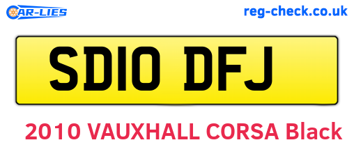 SD10DFJ are the vehicle registration plates.