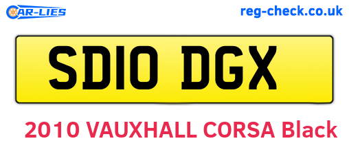 SD10DGX are the vehicle registration plates.