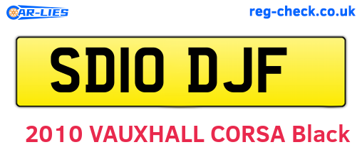 SD10DJF are the vehicle registration plates.