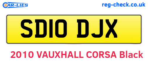 SD10DJX are the vehicle registration plates.