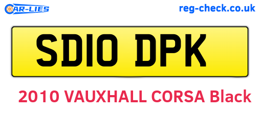 SD10DPK are the vehicle registration plates.