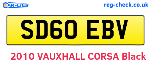 SD60EBV are the vehicle registration plates.