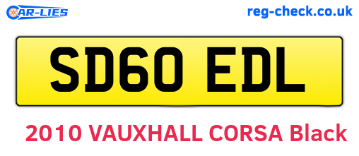 SD60EDL are the vehicle registration plates.